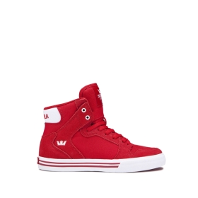 Kids Supra High Top Shoes VAIDER Formula One/White/white | AU-82981